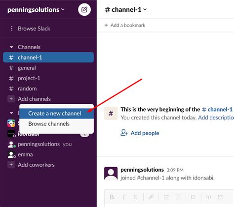 slack channel settings